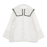 nest Robe リネンバイカラーセーラー 01213-1084 ブラウス シャツ 21AW ホワイト レディース ネストローブ【中古】6-0426M∞