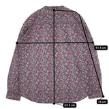 A.P.C. 小花柄 リバティ バンドカラ―シャツ 長袖 ブラウス シャツ 14AW レッド マルチカラー レディース アーペーセー【中古】5-1224M∞