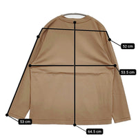 ATON オーバーサイズドロングスリーブTシャツ サイズ2 定価18700円 KKAGCM0018 カットソー ロンT キャメル ユニセックス エイトン【中古】5-0916M♪