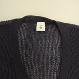 ROKU 6 BEAUTY&YOUTH SUKE TUCK CARDIGAN シアー Vネック カーディガン ネイビー レディース ロクビューティアンドユース【中古】6-0323M∞