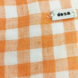 dosa ギンガムチェック フリンジ 大判 ストール オレンジ ホワイト レディース ドーサ【中古】6-0212M◎