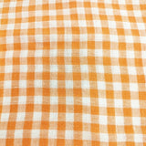 dosa ギンガムチェック フリンジ 大判 ストール オレンジ ホワイト レディース ドーサ【中古】6-0212M◎