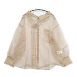 CRY. クライ オーガンジー シースルー ブラウス シャツ ベージュ レディース【中古】5-1224M∞