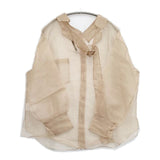 CRY. クライ オーガンジー シースルー ブラウス シャツ ベージュ レディース【中古】5-1224M∞