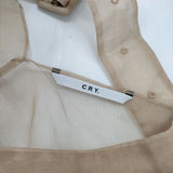 CRY. クライ オーガンジー シースルー ブラウス シャツ ベージュ レディース【中古】5-1224M∞