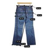 45R/45rpm 熨斗目チンツ茜デニム 加工 29 定価36300円 ジーンズ デニムパンツ ブルー レディース フォーティーファイブアールピーエム【中古】5-1224G∞