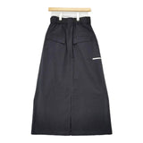 VIVIENNE TAM V3 Arttroa SK with belt ポリエステル ナイロン ロングスカート ブラック レディース ヴィヴィアンタム【中古】5-1218M∞