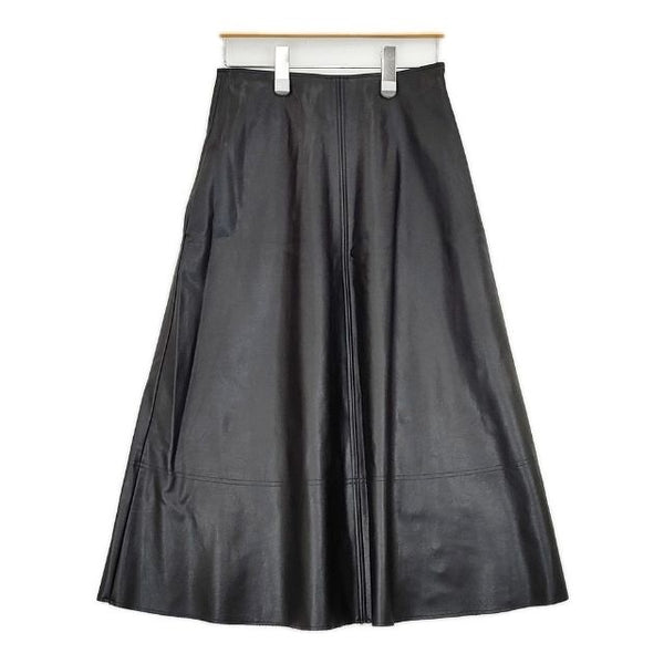 VIVIENNE TAM フェイクレザー 定価19800円 ロングスカート ブラック レディース ヴィヴィアンタム【中古】5-1013T∞