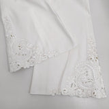 VIVIENNE TAM ヴィンテージアイレットデニムパンツ 刺繍 定価53900円 サイズ42 ホワイト レディース ヴィヴィアンタム【中古】5-0916G♪