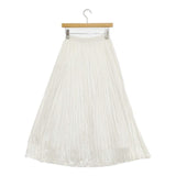 VIVIENNE TAM 11175321 ワッシャー プリーツ ロングスカート オフホワイト レディース ヴィヴィアンタム【中古】5-1224M∞