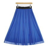 VIVIENNE TAM 11175520 プリーツ チュール ロングスカート ブルー レディース ヴィヴィアンタム【中古】5-1224M∞