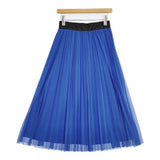 VIVIENNE TAM 11175520 プリーツ チュール ロングスカート ブルー レディース ヴィヴィアンタム【中古】5-1224M∞