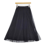 VIVIENNE TAM 10175523 プリーツ 定価24000円 チュール ロングスカート ブラック レディース ヴィヴィアンタム【中古】5-1224M∞