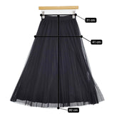 VIVIENNE TAM 10175523 プリーツ 定価24000円 チュール ロングスカート ブラック レディース ヴィヴィアンタム【中古】5-1224M∞