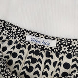 TABASA INDIA インド製 総柄 プリーツ加工 コットン ロングスカート ホワイト ブラック レディース タバサ【中古】5-1224M∞