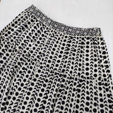 TABASA INDIA インド製 総柄 プリーツ加工 コットン ロングスカート ホワイト ブラック レディース タバサ【中古】5-1224M∞