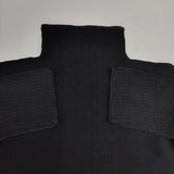 me ISSEY MIYAKE MI55FJ101 STRETCH PLEATS ハイネック カットソー ブラック レディース ミー イッセイミヤケ【中古】5-1218M∞