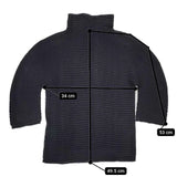 me ISSEY MIYAKE MI55FJ101 STRETCH PLEATS ハイネック カットソー ブラック レディース ミー イッセイミヤケ【中古】5-1218M∞