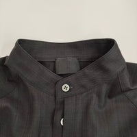 山内 ノーミュールシング強撚ウールクロスシャツ サイズ2 アーバン染 定価48400円 25143 長袖シャツ 25SS ブラック メンズ 山内【中古】5-0916M♪