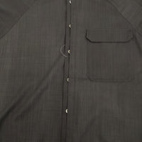 山内 ノーミュールシング強撚ウールクロスシャツ サイズ2 アーバン染 定価48400円 25143 長袖シャツ 25SS ブラック メンズ 山内【中古】5-0916M♪