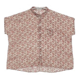 style+confort 701-65025 コットン シルク 花柄 ブラウス シャツ アイボリー レッド レディース スティールエコンフォール【中古】6-0426S∞