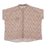 style+confort 701-65025 コットン シルク 花柄 ブラウス シャツ アイボリー レッド レディース スティールエコンフォール【中古】6-0426S∞