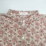 style+confort 701-65025 コットン シルク 花柄 ブラウス シャツ アイボリー レッド レディース スティールエコンフォール【中古】6-0426S∞