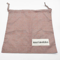 marimekko 新品 marimade VERKKO ALL PURPOSE BAG 巾着バッグ ブラウン ブルー レディース マリメッコ【中古】5-1012G∞
