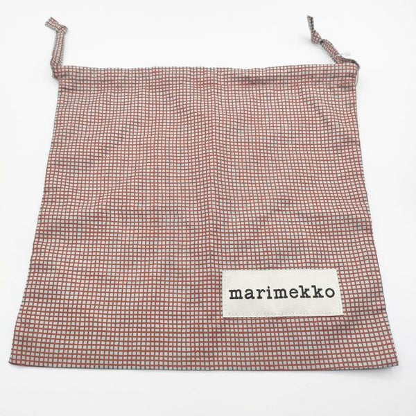 marimekko 新品 marimade VERKKO ALL PURPOSE BAG 巾着バッグ ブラウン ブルー レディース マリメッコ【中古】5-1012G∞