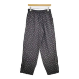 qualite 3245-00-50002 リーフパターンジャガードパンツ 定価26400円 総柄 パンツ ブラック グリーン レディース カリテ【中古】5-1221G∞