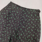 qualite 3245-00-50002 リーフパターンジャガードパンツ 定価26400円 総柄 パンツ ブラック グリーン レディース カリテ【中古】5-1221G∞