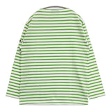 SAINT JAMES ウエッソン T5 ボーダー 長袖Ｔシャツ カットソー ロンＴ ホワイト グリーン メンズ セントジェームス【中古】5-1225M∞