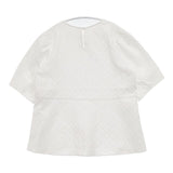 a day in the life UNITED ARROWS パフジャカード タックスリーブ ブラウス シャツ ホワイト レディース アデイインザライフ【中古】6-0426S∞