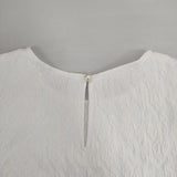 a day in the life UNITED ARROWS パフジャカード タックスリーブ ブラウス シャツ ホワイト レディース アデイインザライフ【中古】6-0426S∞