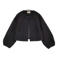 中川政七商店 ジャカード織のジャケット 菱紋 定価36300円 ノーカラージャケット 25SS ブラック レディース 中川政七商店【中古】5-0916M♪