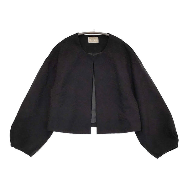 中川政七商店 ジャカード織のジャケット 菱紋 定価36300円 ノーカラージャケット 25SS ブラック レディース 中川政七商店【中古】5-0916M♪