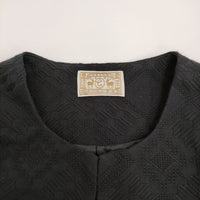 中川政七商店 ジャカード織のジャケット 菱紋 定価36300円 ノーカラージャケット 25SS ブラック レディース 中川政七商店【中古】5-0916M♪