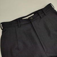 Mademoiselle NONNON カシミヤ混 ハイウエスト スラックス パンツ ネイビー レディース マドモアゼルノンノン【中古】5-1013T∞