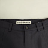 Mademoiselle NONNON カシミヤ混 ハイウエスト スラックス パンツ ネイビー レディース マドモアゼルノンノン【中古】5-1013T∞