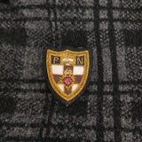 Mademoiselle NONNON チェック フード付き トグルボタン コート ブラック グレー レディース マドモアゼルノンノン【中古】5-1018T♪