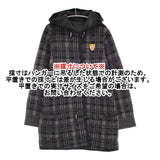 Mademoiselle NONNON チェック フード付き トグルボタン コート ブラック グレー レディース マドモアゼルノンノン【中古】5-1018T♪