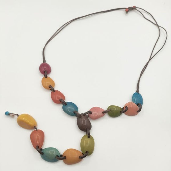 La Tagua ラタグア 象 牙椰子 ネックレス マルチカラー レディース【中古】5-1012G∞