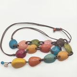 La Tagua ラタグア 象 牙椰子 ネックレス マルチカラー レディース【中古】5-1012G∞