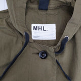 MHL. 595-3110500 WASHED COTTON NYLON 定価57200円 モッズコート 23SS カーキ レディース エムエイチエル【中古】5-1218M∞