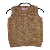 HUG O WaR ウールアルパカ キッズサイズ ノースリーブニット ベスト ベージュ レディース ハグオーワー【中古】5-1020T∞