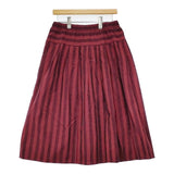 ヤンマ産業 YAMMA 会津木綿 タックスカート おさむ縞 ロングスカート レッド レディース ヤンマ産業【中古】5-1218M∞