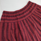 ヤンマ産業 YAMMA 会津木綿 タックスカート おさむ縞 ロングスカート レッド レディース ヤンマ産業【中古】5-1218M∞