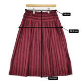 ヤンマ産業 YAMMA 会津木綿 タックスカート おさむ縞 ロングスカート レッド レディース ヤンマ産業【中古】5-1218M∞