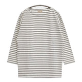 中川政七商店 空紡糸のワイドバスクシャツ ボーダー コットン カットソー グレー ホワイト レディース 中川政七商店【中古】5-1221M∞