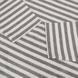 中川政七商店 空紡糸のワイドバスクシャツ ボーダー コットン カットソー グレー ホワイト レディース 中川政七商店【中古】5-1221M∞